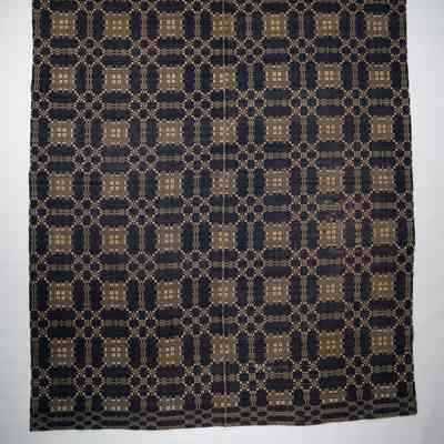 Geometric coverlet; summer and winter
