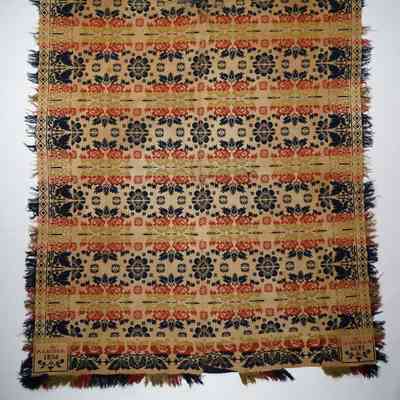 Pennsylvania coverlet; tied half doublecloth; George Renner & Peter Leidig 1836