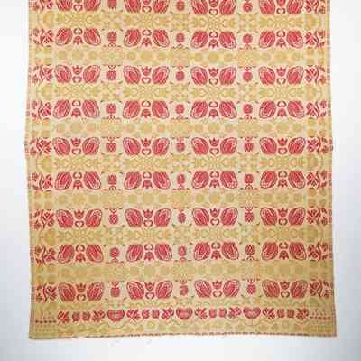 Coverlet, tied beiderwand, woven for P. S., 1861