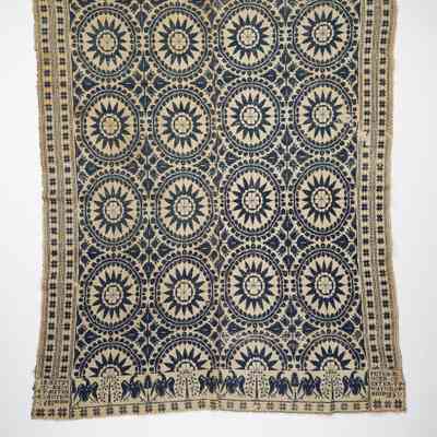 Ohio coverlet; tied half doublecloth; Peter Ringer 1851