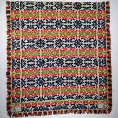 Pennsylvania coverlet; tied half doublecloth; 1851