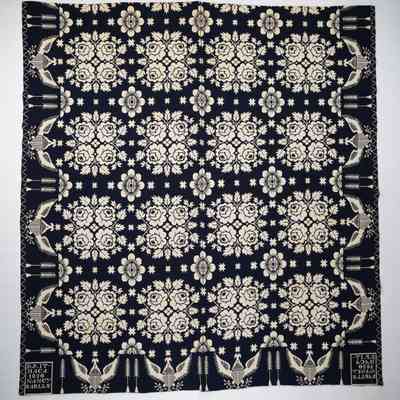 New York coverlet; doublecloth; David Pollay 1830