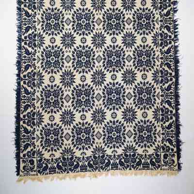 Ohio coverlet; tied half doublecloth