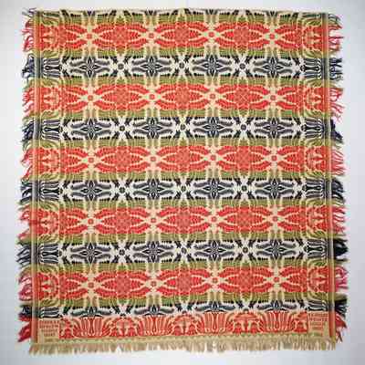 Ohio coverlet; tied half doublecloth; Frederick E. Hesse 1861