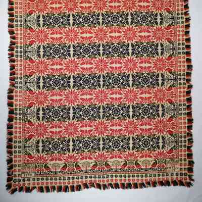 Pennsylvania coverlet; tied half doublecloth; Samuel B. Musselman 1838