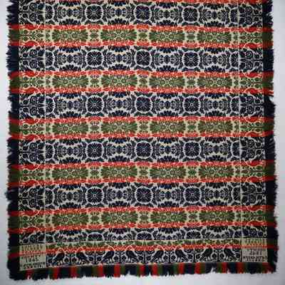 Pennsylvania coverlet; tied half doublecloth; Samuel Gilbert 1845