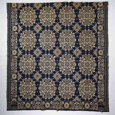 New York coverlet; doublecloth; J. Impson 1846