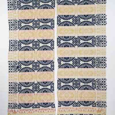 Ohio coverlet; tied half doublecloth; William Fasig 1846