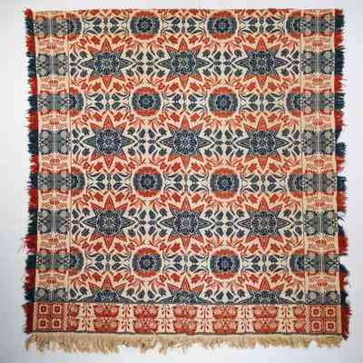 Ohio coverlet; tied half doublecloth