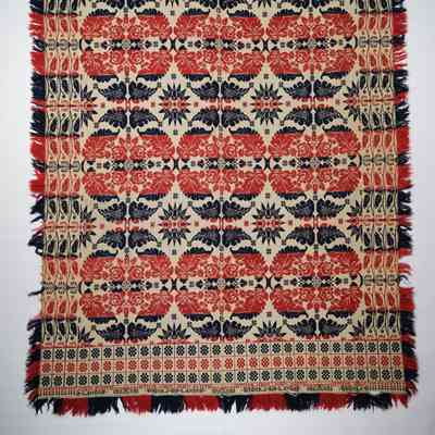 Pennsylvania coverlet; tied half doublecloth; John Smith 1839