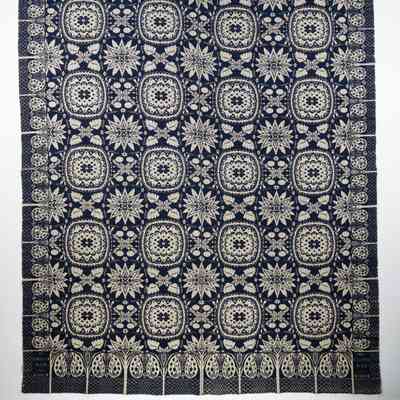 New York coverlet, tied beiderwand, woven 1848 for Sibylla Dow