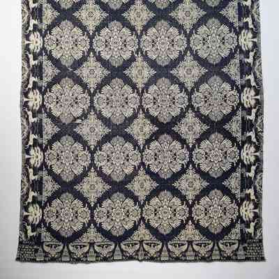 New York coverlet; tied half doublecloth; A. Davidson 1842
