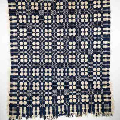 Geometric coverlet, doubleweave