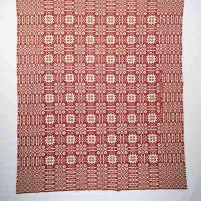 Geometric coverlet; doublecloth; 1828