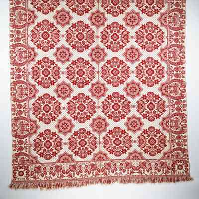 Indiana coverlet by John Rogers (attr.), 1852, doubleweave