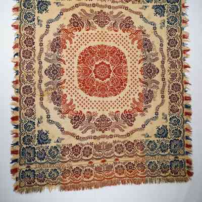 Coverlet; doublecloth; 1840