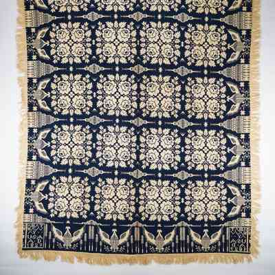 New York coverlet, doubleweave, woven 1829 for N. Hathaway