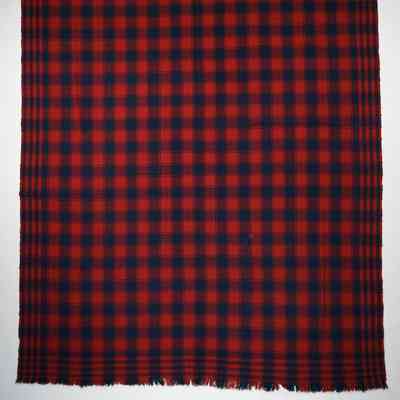 Geometric coverlet; plainweave