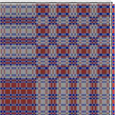 One complete pattern repeat. Use tabby.