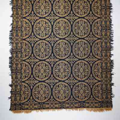 Ohio coverlet; tied half doublecloth; B. Stracke