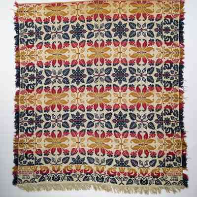 Ohio coverlet; tied half doublecloth; Peter Hartman 1840