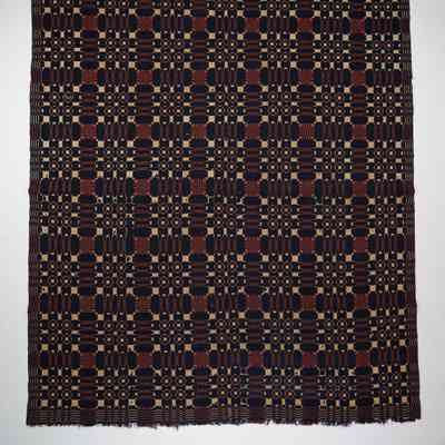 Geometric coverlet; doublecloth