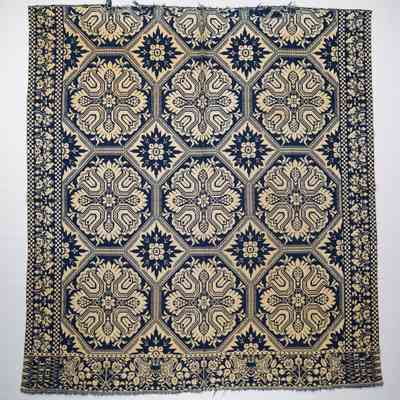 Indiana coverlet; doublecloth; August Vogel 1851