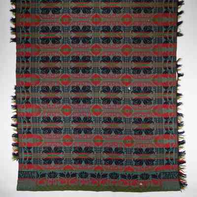 Pennsylvania coverlet by Reuben Peter, 1844, tied beiderwand