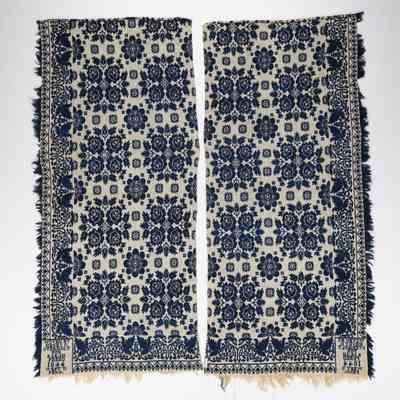 Pennsylvania coverlet by Henry Overholt for Sarah Freed, 1844, tied beiderwand