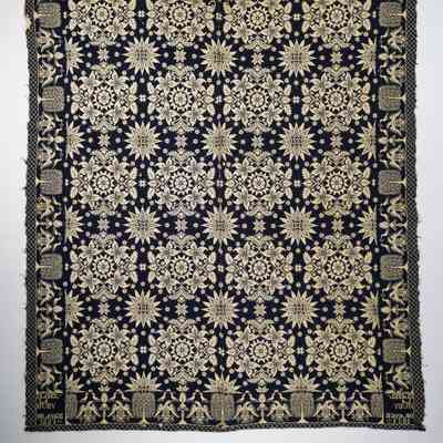 New York coverlet; doublecloth; Paul Goltry (attr) 1837