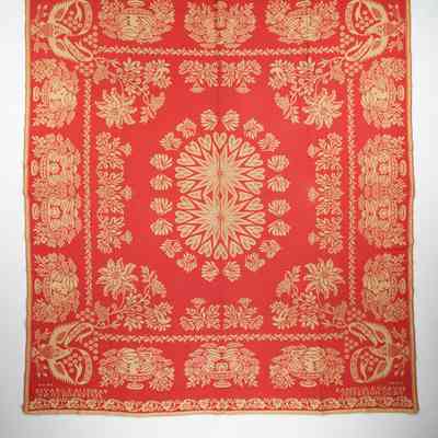New York coverlet, doubleweave, woven in Jefferson Co. for Pamelia E. Graves, 1853
