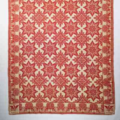 New York coverlet; doublecloth; 1848