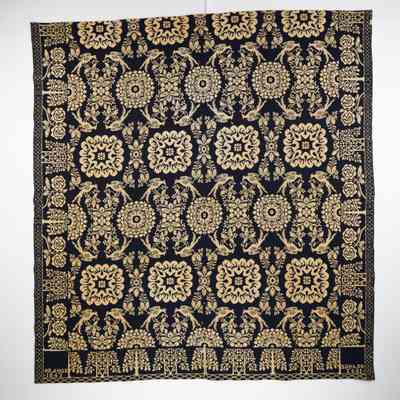 New York coverlet by Paul Goltry (attr.),1847, doubleweave