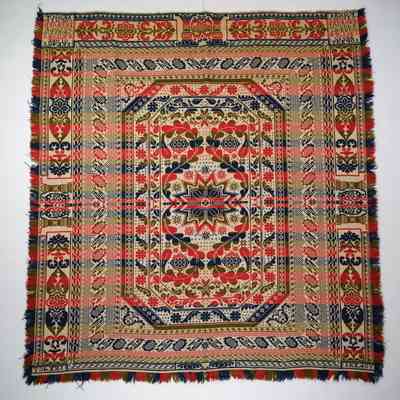 Pennsylvania coverlet; tied half doublecloth; John Keagy
