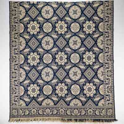 Indiana coverlet by John LaTourette, 1846, doubleweave