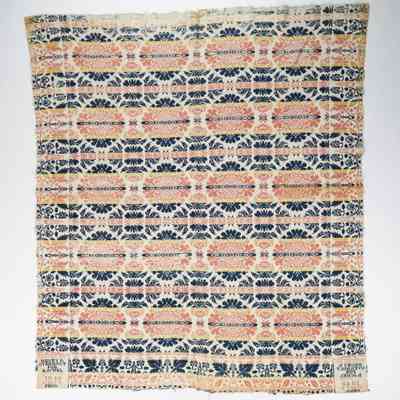 Pennsylvania coverlet by Henry Overholt for Rachel Stauch, 1845, tied beiderwand