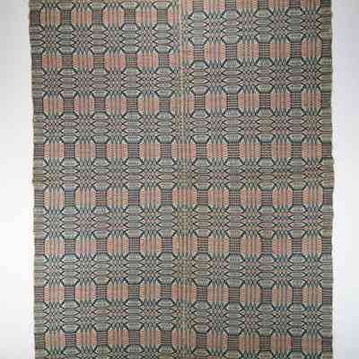 Geometric coverlet, overshot, Indiana