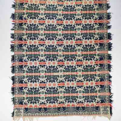 Pennsylvania coverlet by Henry Overholt for Maria Simpson, 1844, tied beiderwand