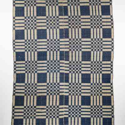 New York geometric coverlet, overshot