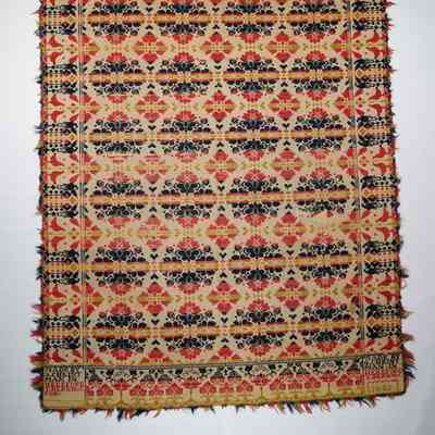 Pennsylvania Coverlet; tied half doublecloth; George Christman 1842