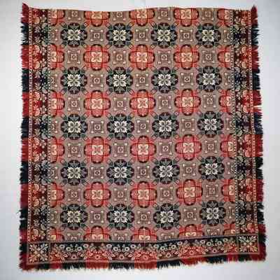Indiana coverlet; doublecloth; Muir family 1851