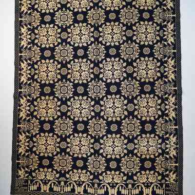 New York coverlet; doublecloth; Paul Goltry (attr) 1841