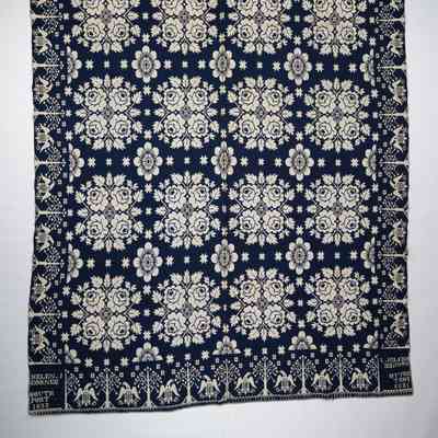 New York coverlet; doublecloth; 1833