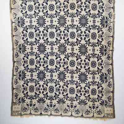 New York coverlet; half doublecloth; 1838