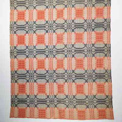 Geometric coverlet; summer and winter
