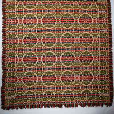 Coverlet; tied half dobulecloth