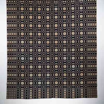 Geometric coverlet, doubleweave