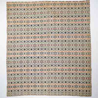Geometric coverlet; multishaft floatwork