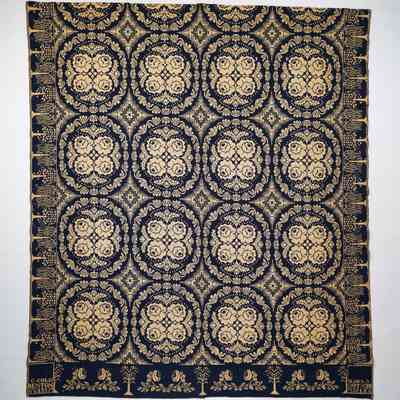 New York coverlet; doublecloth; 1837