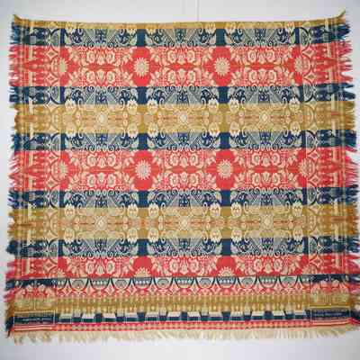 Pennsylvania coverlet; tied half doublecloth; William T. Williams 1847